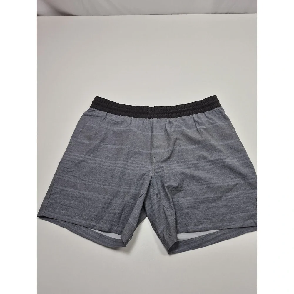PrAna Slope Short Mens 2XL Gray 7 Inseam Ashy Kai Stripe Athletic Running Gym